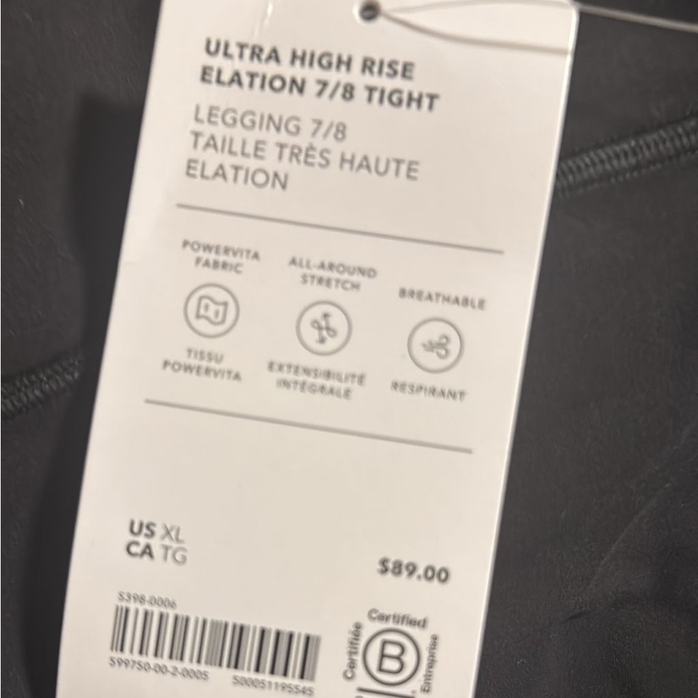 Athleta ELATION ULTRA HIGH RISE 7/8 LEGGING // Black #599750 - Picture 8 of 16